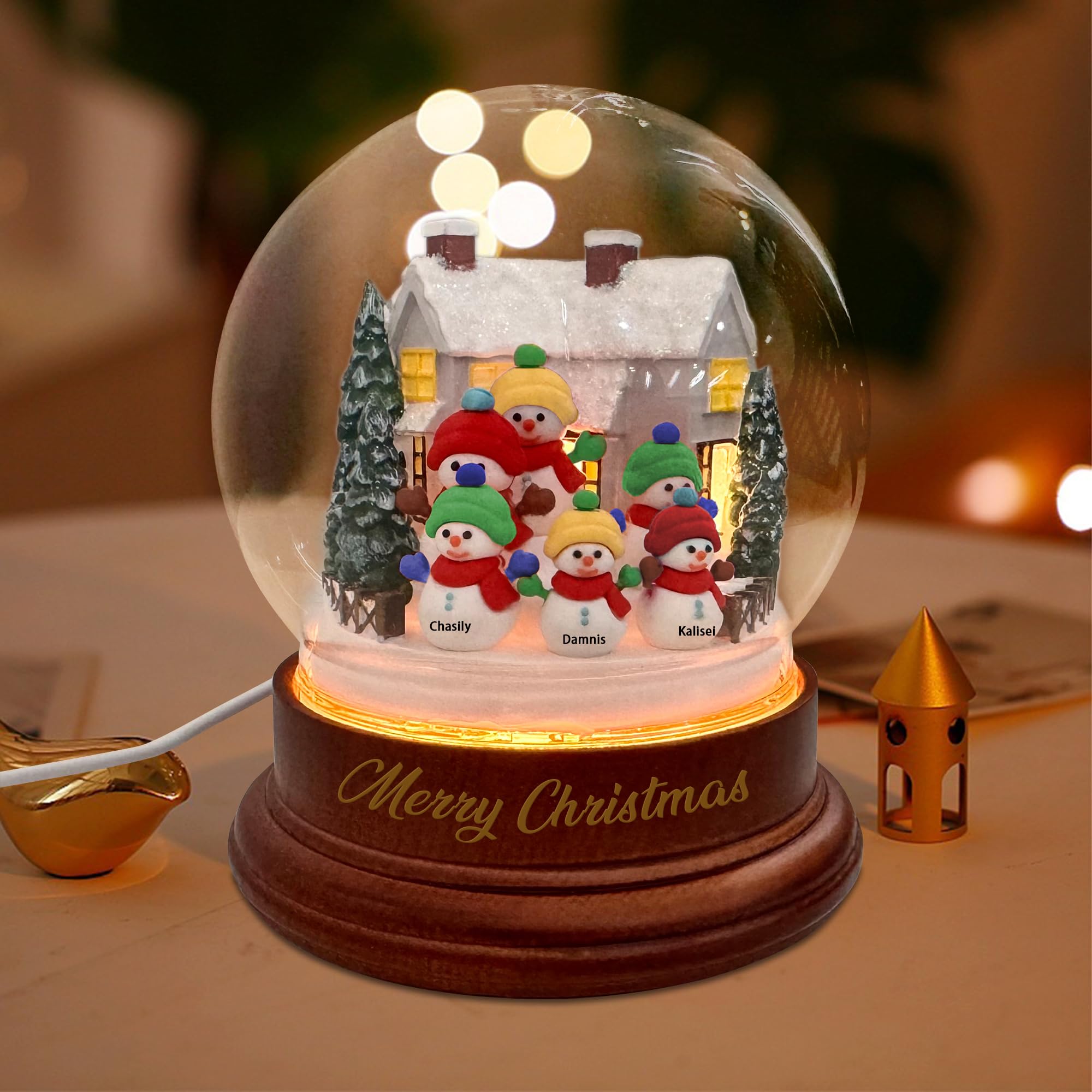 置物 21AW man globe Amazon.com: Personalized Snowman Crystal Ball Snow Globe Ornament